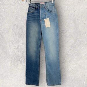 NWT REVICE Denim The Weekend Sundays Best Blue Womens Size 23 Two Tone Jeans NEW
